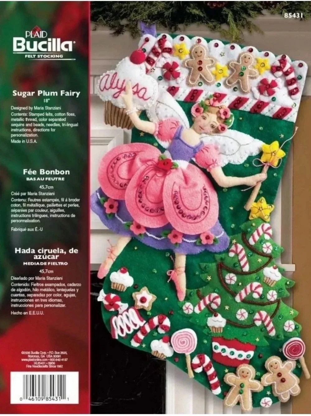 Bucilla Sugar Plum Fairy Felt Stocking Kit 18